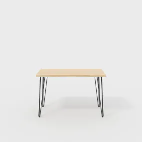 Plywood Desk with Black Hairpin Legs - Plywood Oak - 1200(w) x 600(d) x 735(h)