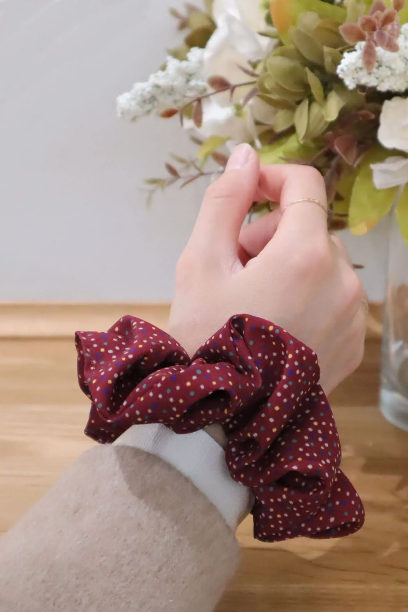 Polka-Dot Rolli Pop Scrunchie Hair Tie