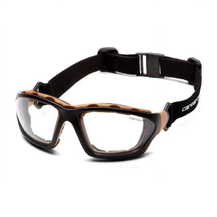 Pyramex CHB410DTP Carhartt Carthage Safety Glasses, Black Frame, Clear Anti-Fog Lens, 1 Each