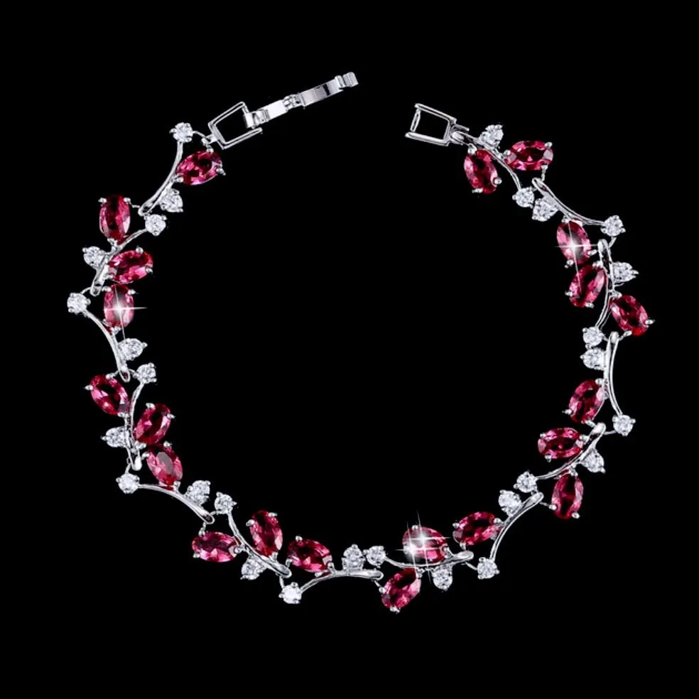 "Krista" - Cubic Zirconia Vine Bridal Bracelet - More colors available
