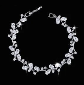 "Krista" - Cubic Zirconia Vine Bridal Bracelet - More colors available