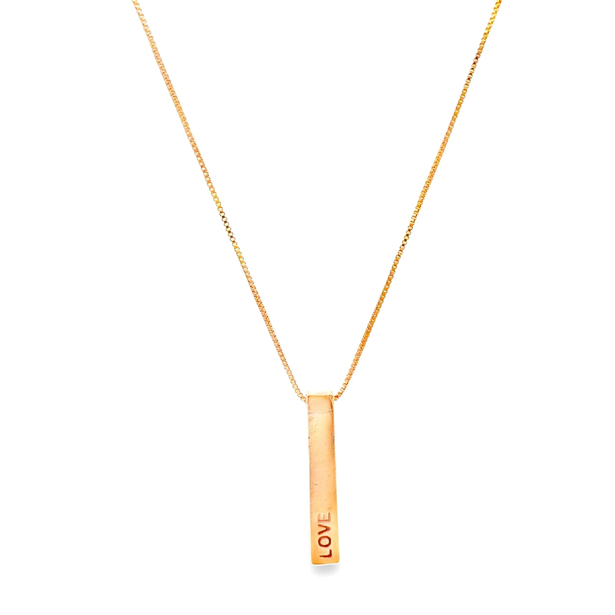 "Love" Block Pendant Dainty Necklace (G131)