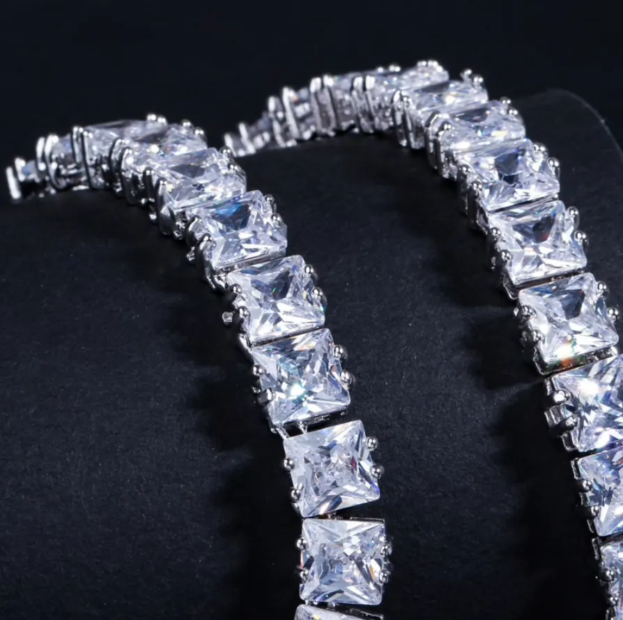 "Tasha" - Silver Cubic Zirconia Bridal Three-Piece Jewelry Set