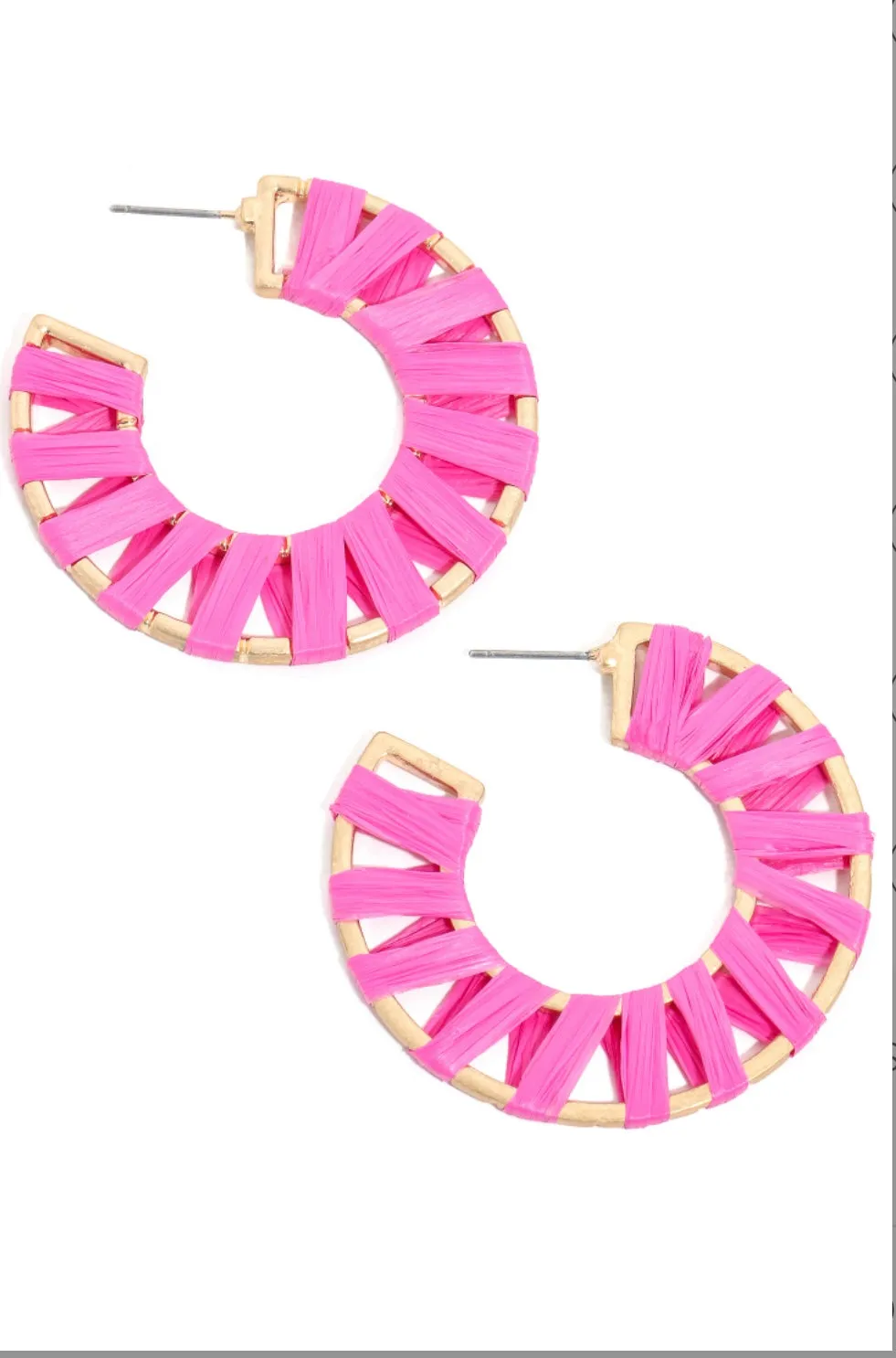 Raffia Wrap Hoop Earrings