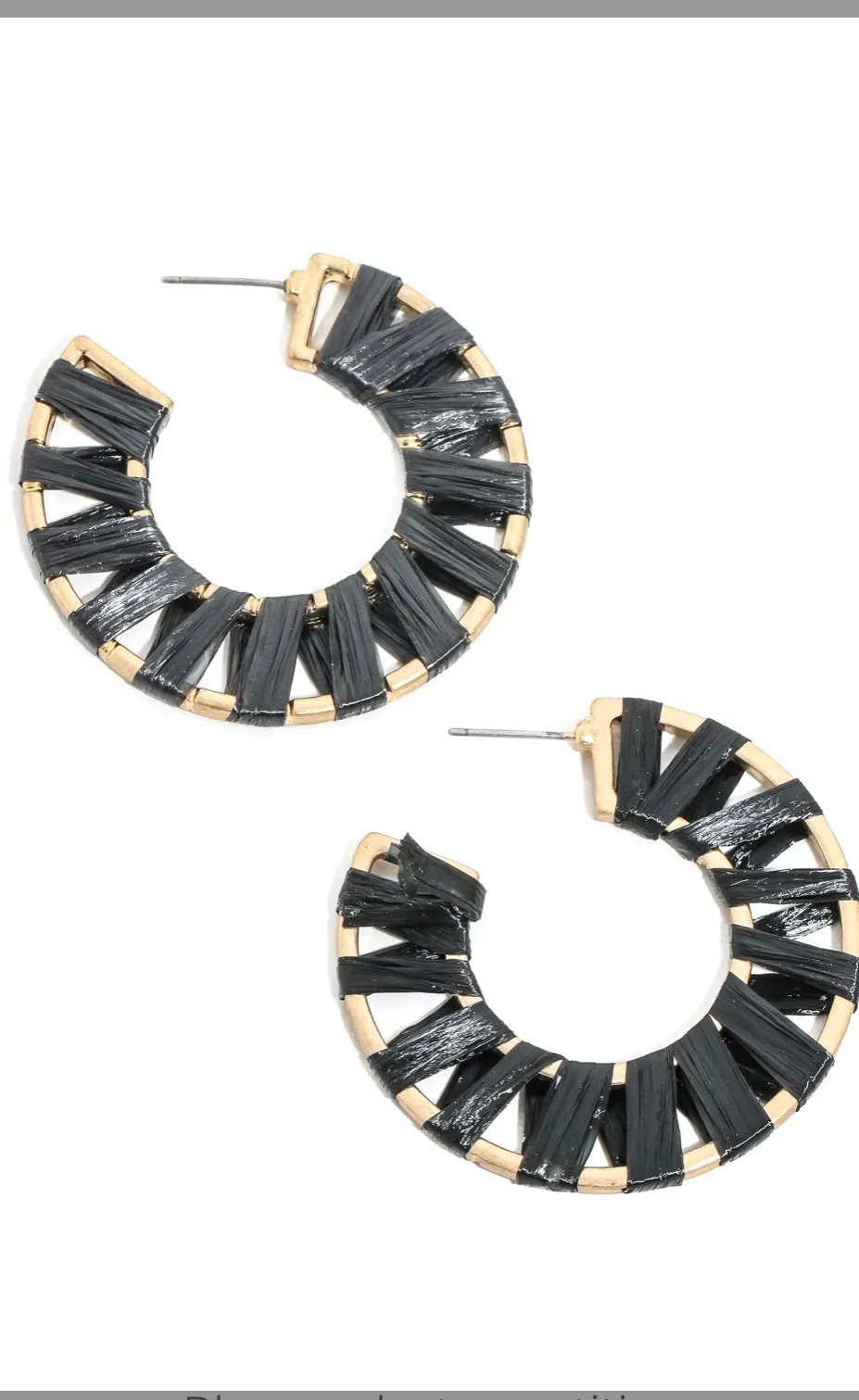 Raffia Wrap Hoop Earrings