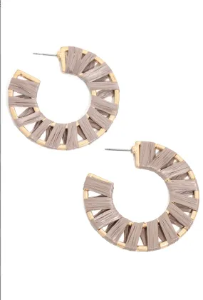 Raffia Wrap Hoop Earrings