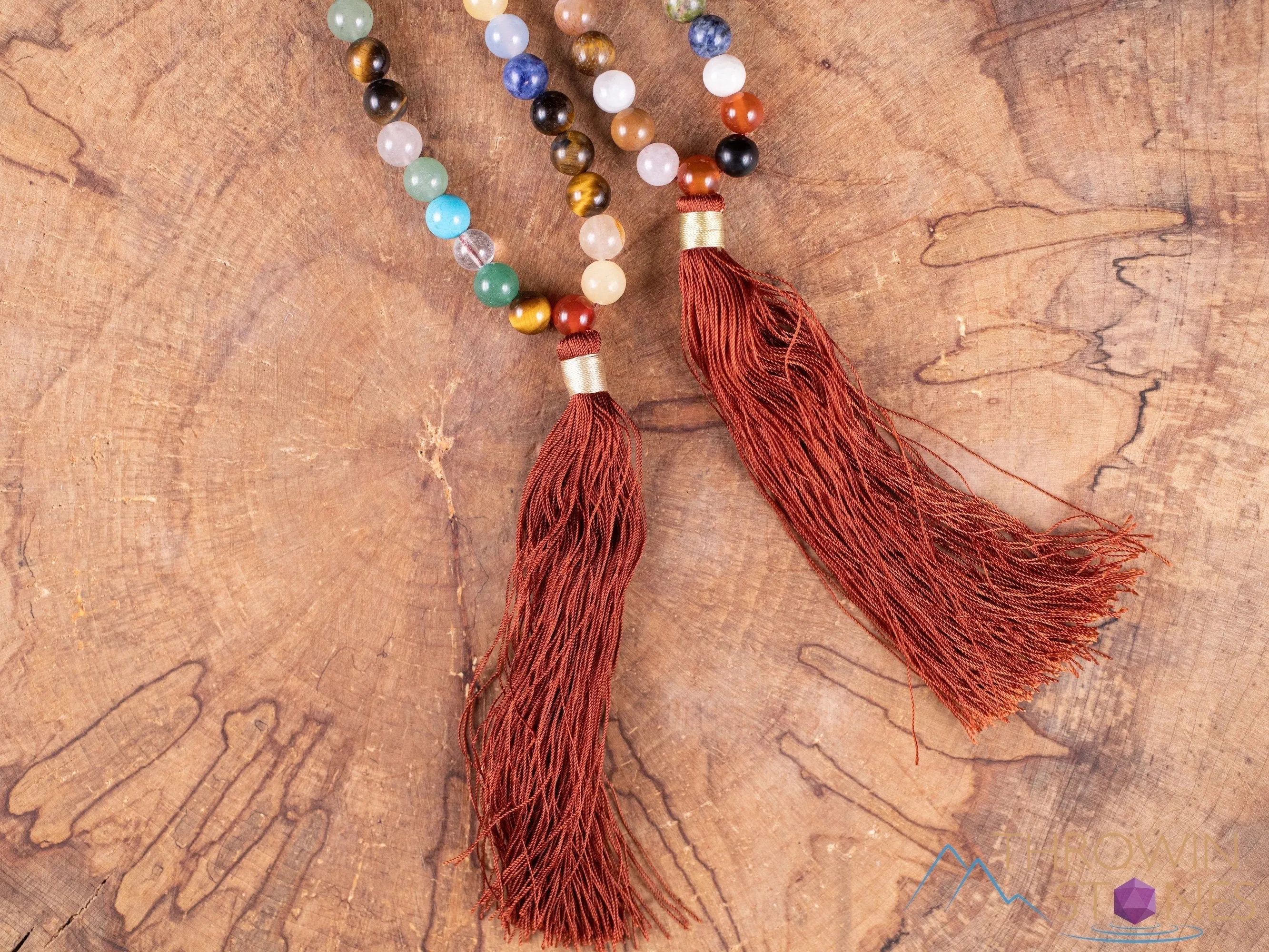 Rainbow GEMSTONES Crystal Necklace, Mala - Handmade Jewelry, Beaded Necklace, Healing Crystals and Stones, E2038