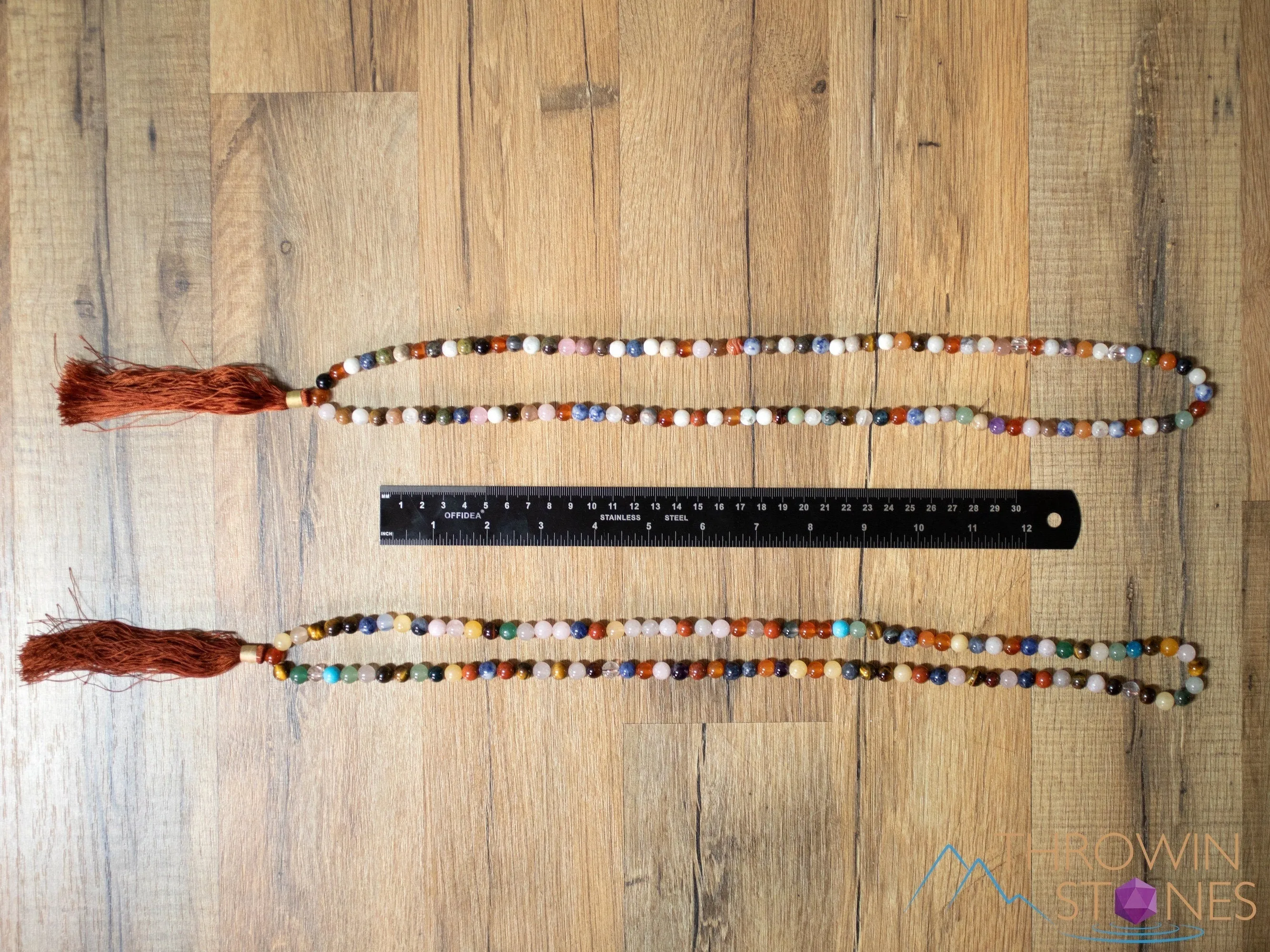 Rainbow GEMSTONES Crystal Necklace, Mala - Handmade Jewelry, Beaded Necklace, Healing Crystals and Stones, E2038