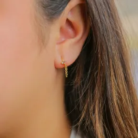 RAVIS - GOLD Earring French Simple Square Crystal Chain With CZ
