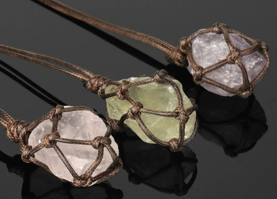 Raw Rose Quartz Wire Wrapped Pendant Necklace - Amethyst Necklace - Citrine Necklace - Raw Stone -  Rough Pendant - Crystal Necklace Gift