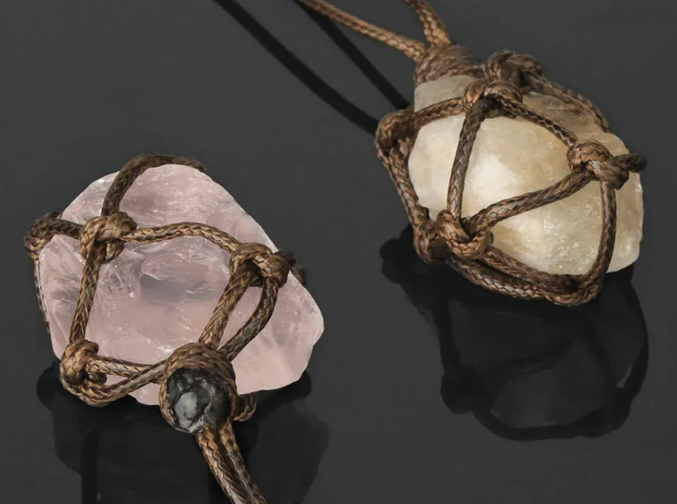 Raw Rose Quartz Wire Wrapped Pendant Necklace - Amethyst Necklace - Citrine Necklace - Raw Stone -  Rough Pendant - Crystal Necklace Gift