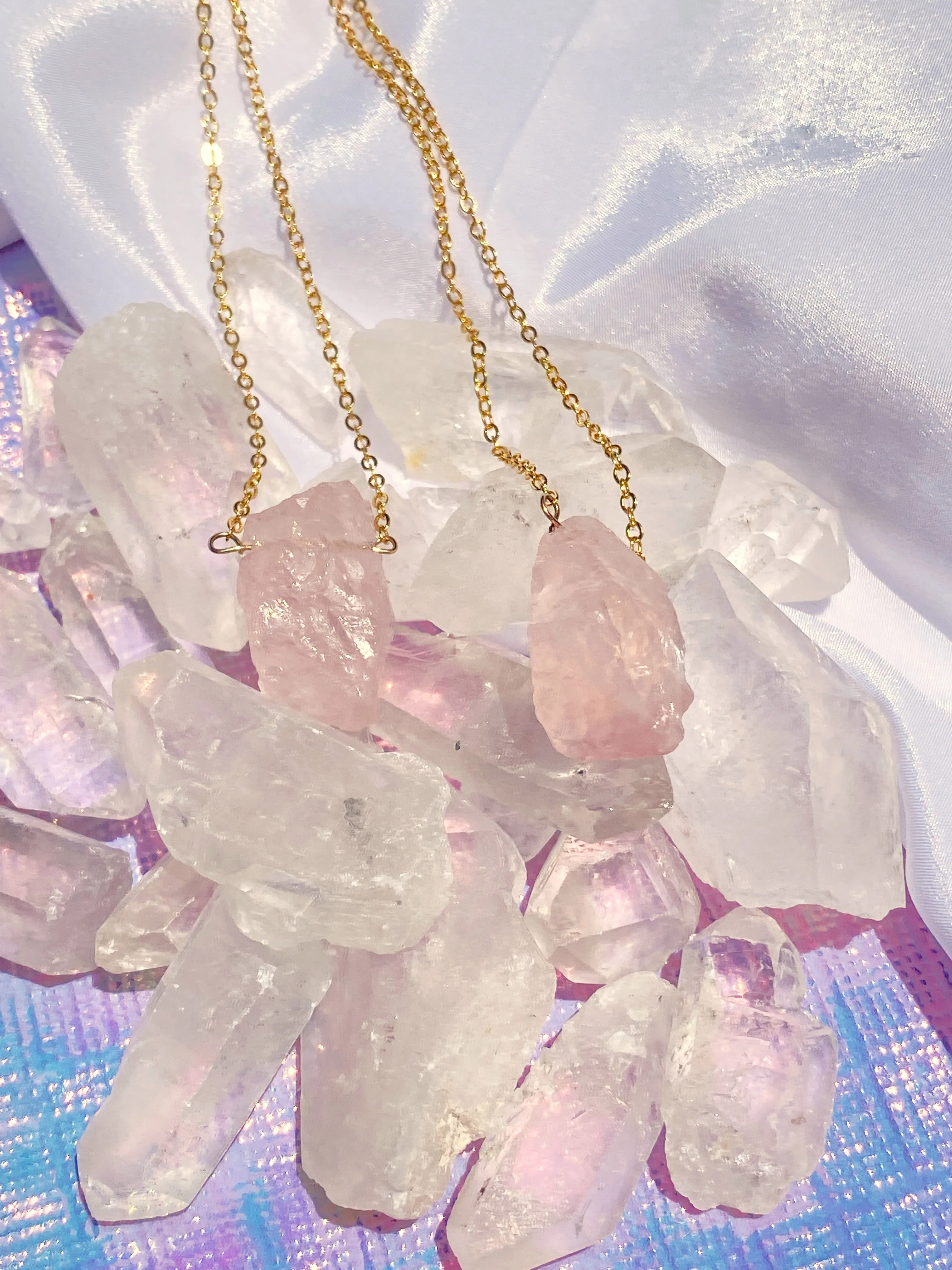 (READY TO SHIP) Mini Raw Crystal Necklace