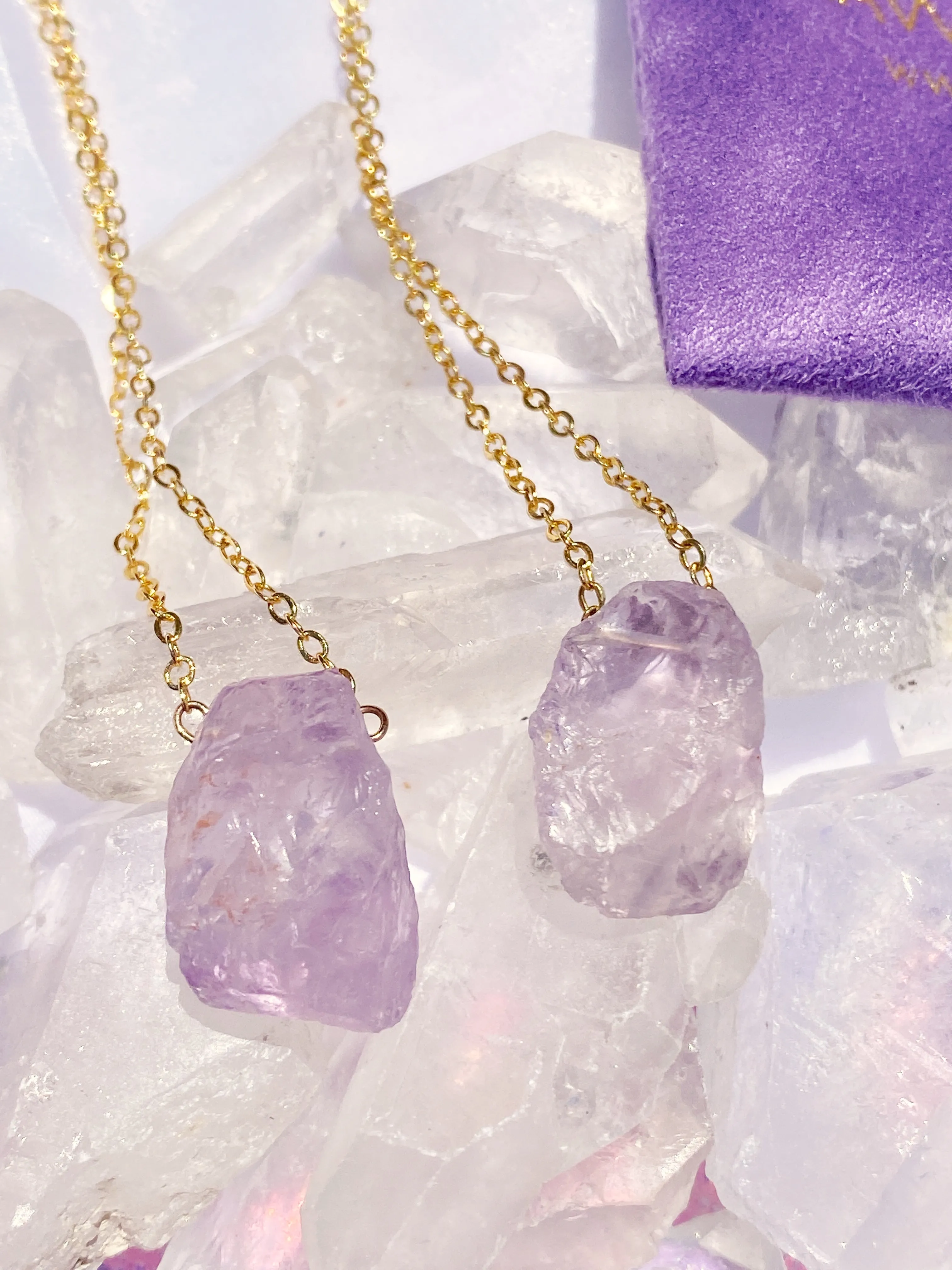 (READY TO SHIP) Mini Raw Crystal Necklace