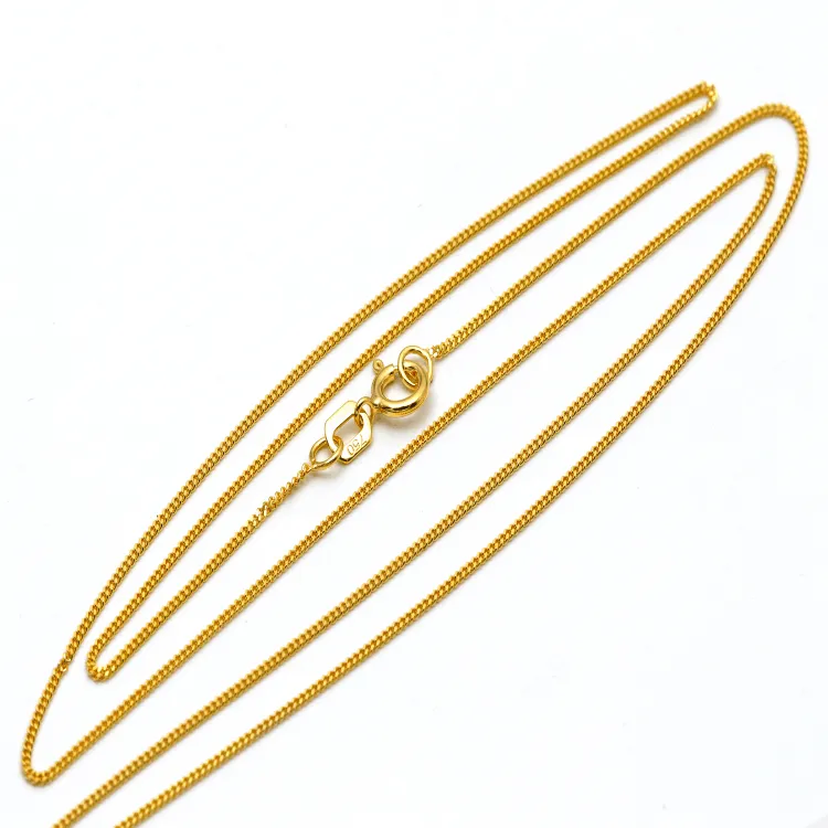 Real Gold Curb Flat Carpet Kids Chain Necklace 1153 (35 C.M) CH1250
