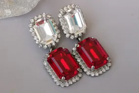RED CLEAR EARRINGS