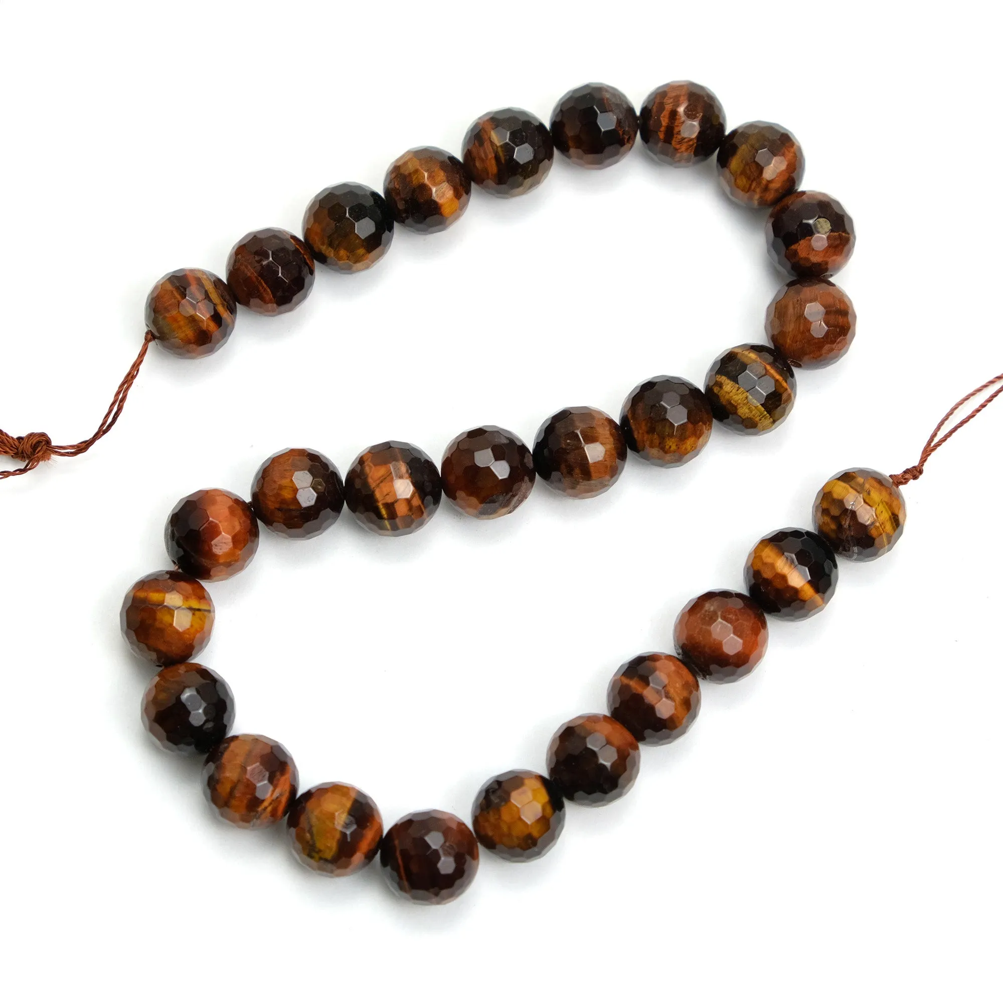 Red Tiger's Eye 14mm Faceted Rounds