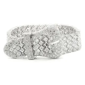 Rhodium 925 Sterling Silver Bracelet with AAA Grade CZ in Clear for Women Style LOS179