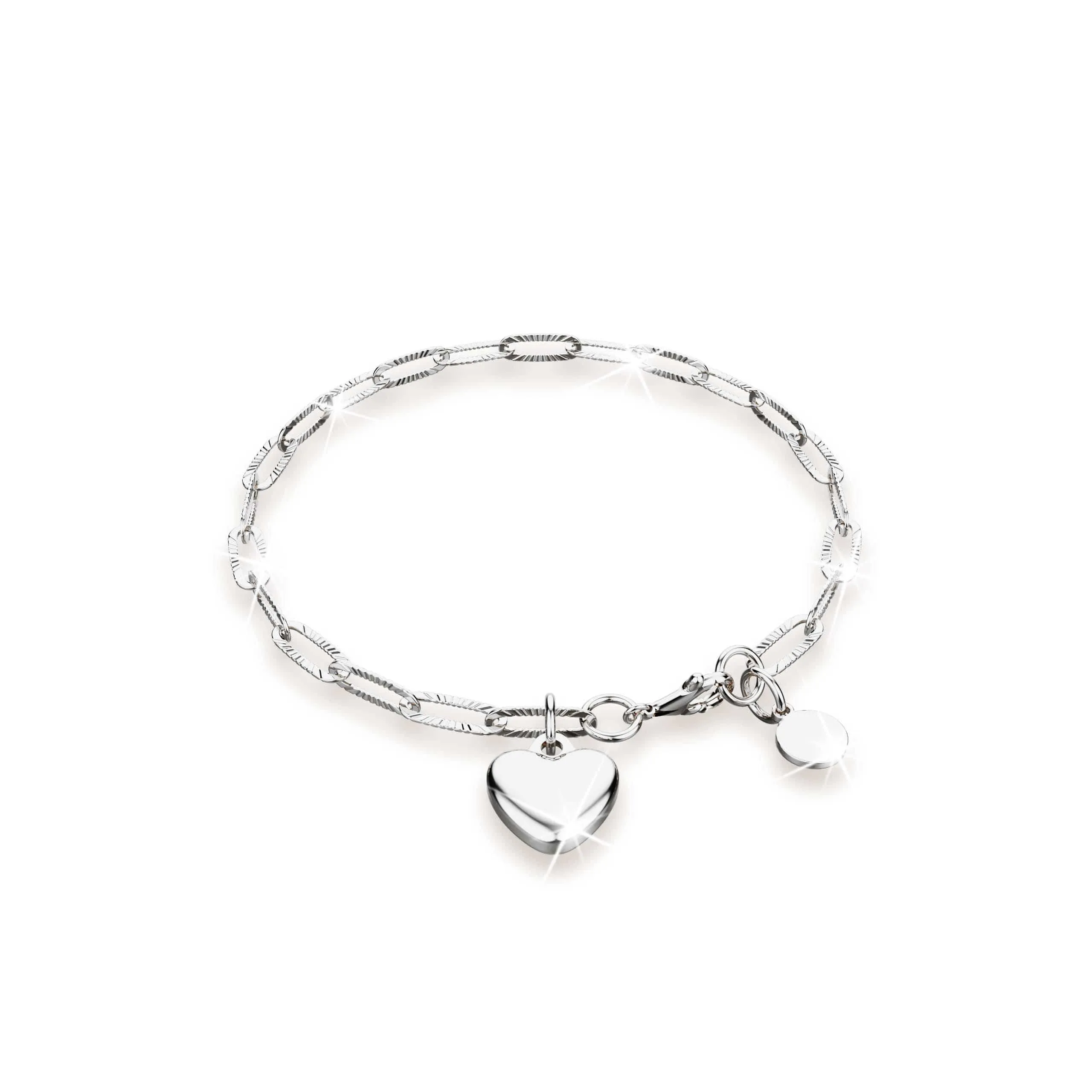 Rogue Heart White Gold Stainless Steel Bracelet