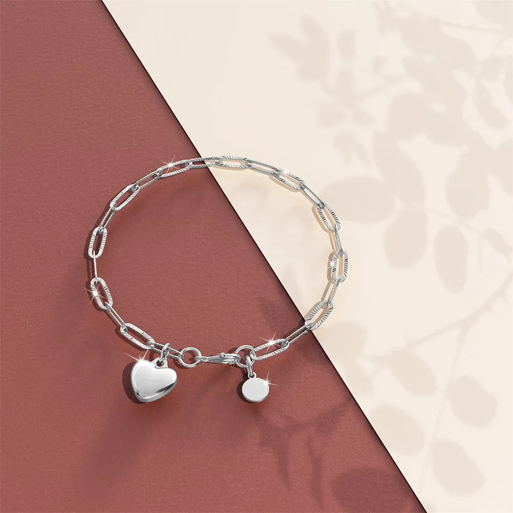 Rogue Heart White Gold Stainless Steel Bracelet