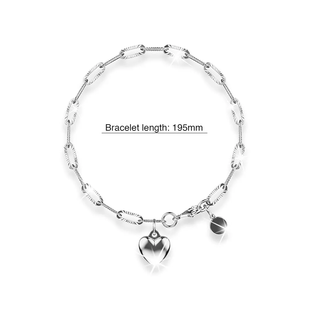 Rogue Heart White Gold Stainless Steel Bracelet