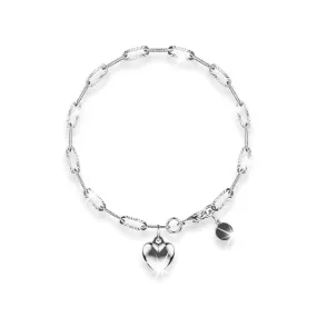 Rogue Heart White Gold Stainless Steel Bracelet