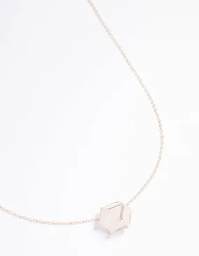 Rose Gold Clear Quartz Semi-Precious Shard Cage Necklace