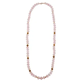 Rose Quartz Beaded Necklace 211 (87cm)