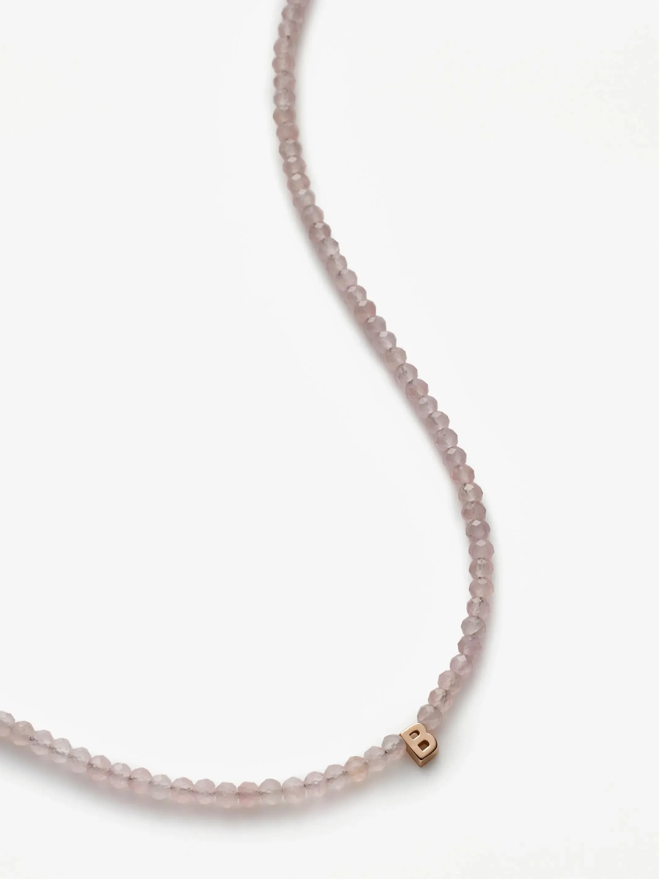 Rose Quartz Letter Necklace