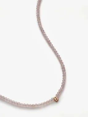 Rose Quartz Letter Necklace