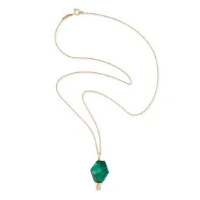 Rough Cut Emerald Doré Pendant Necklace