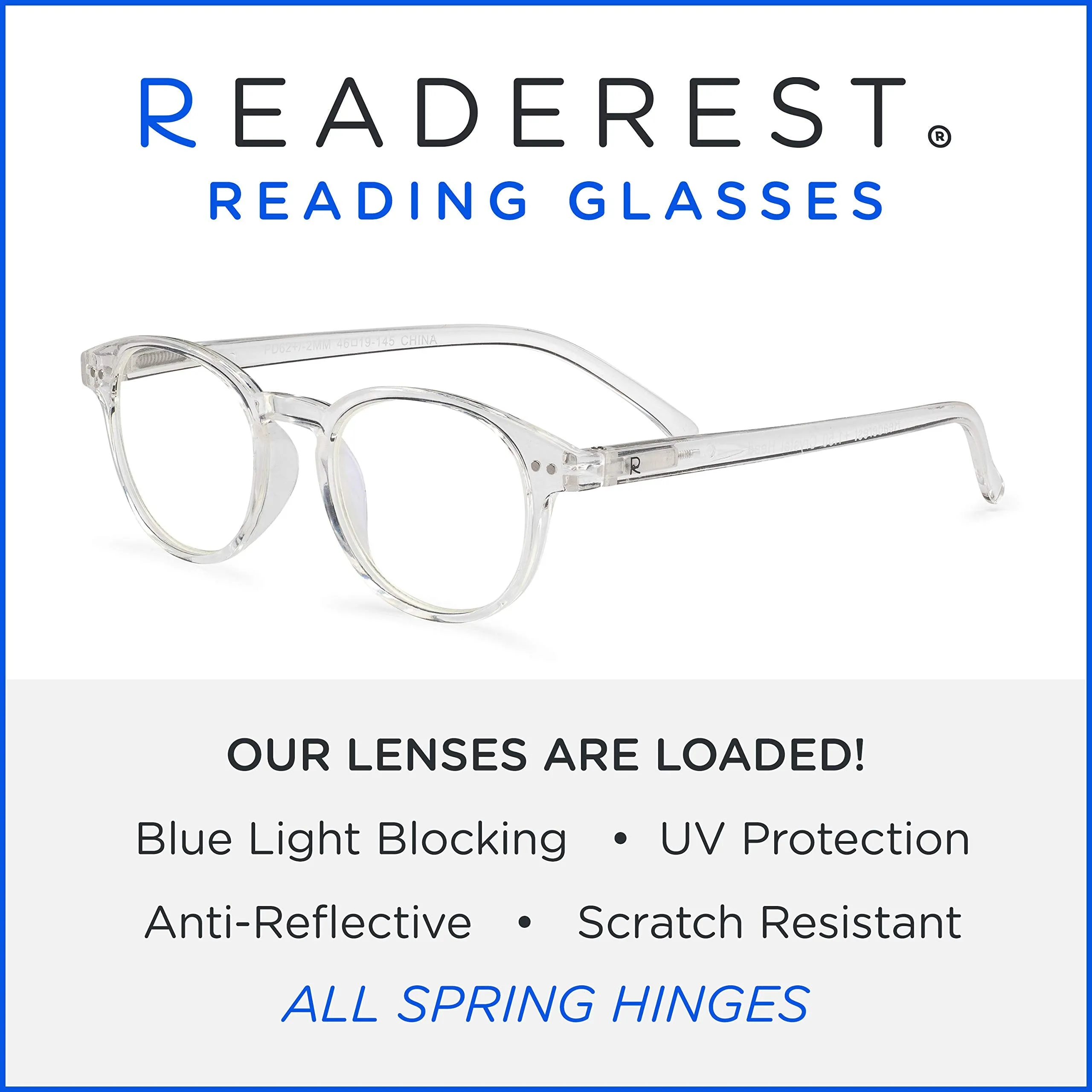 Round-Blue-Light-Blocking-Reading-Glasses-Clear-0-50-Magnification-Computer-Glasses