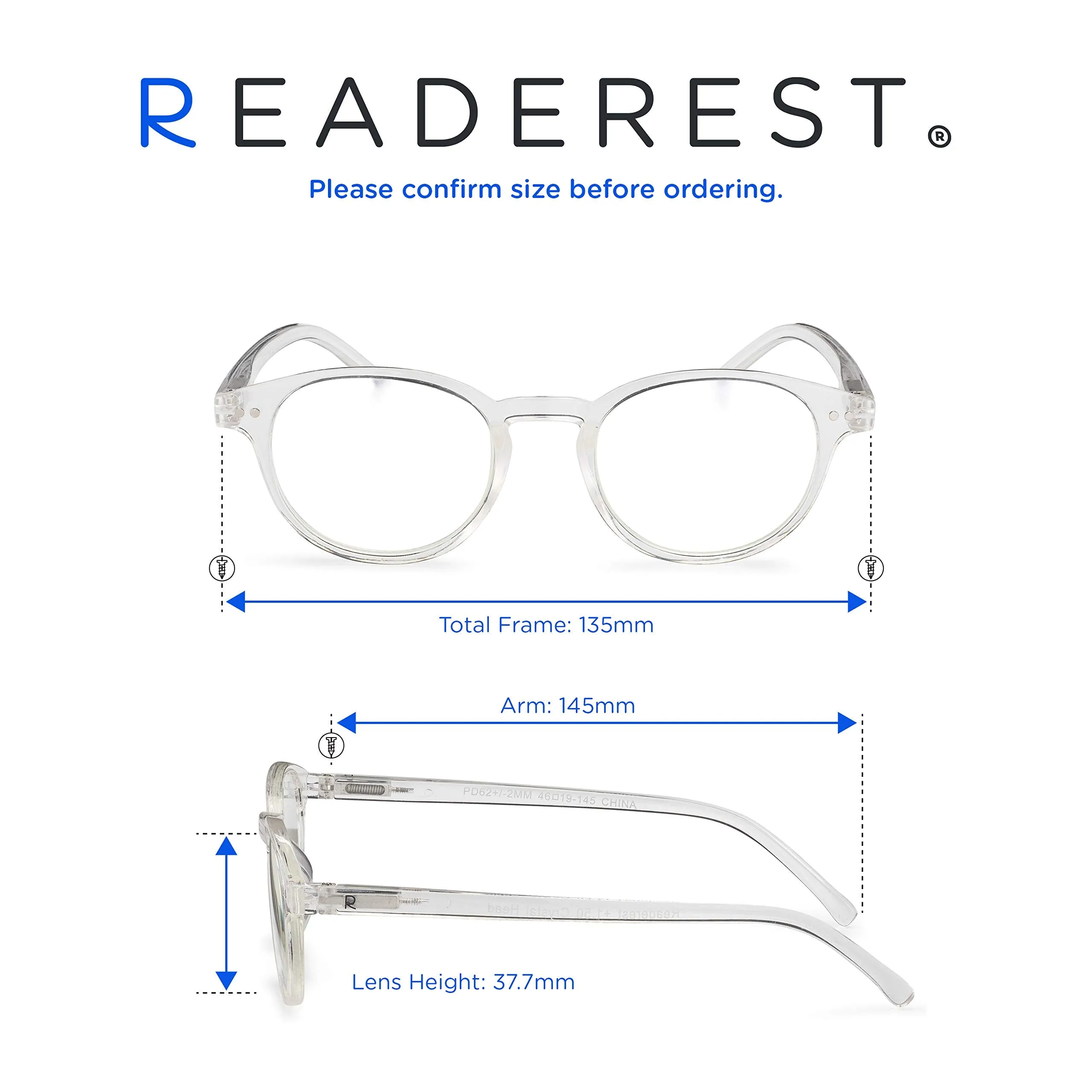 Round-Blue-Light-Blocking-Reading-Glasses-Clear-0-50-Magnification-Computer-Glasses