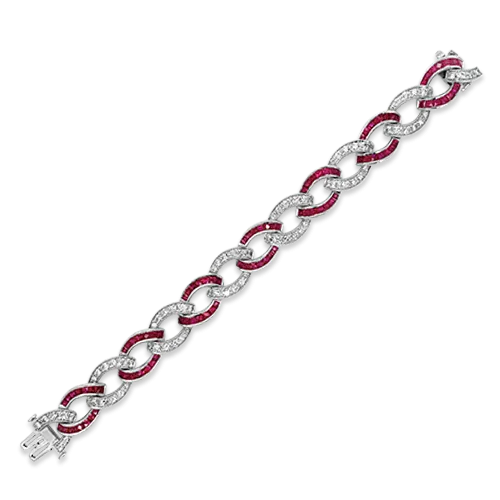 Ruby & Diamond Link Bracelet