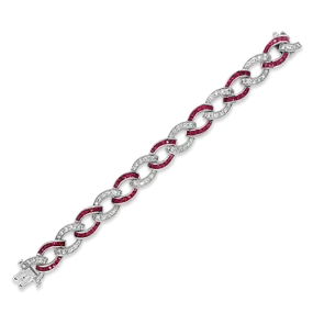 Ruby & Diamond Link Bracelet