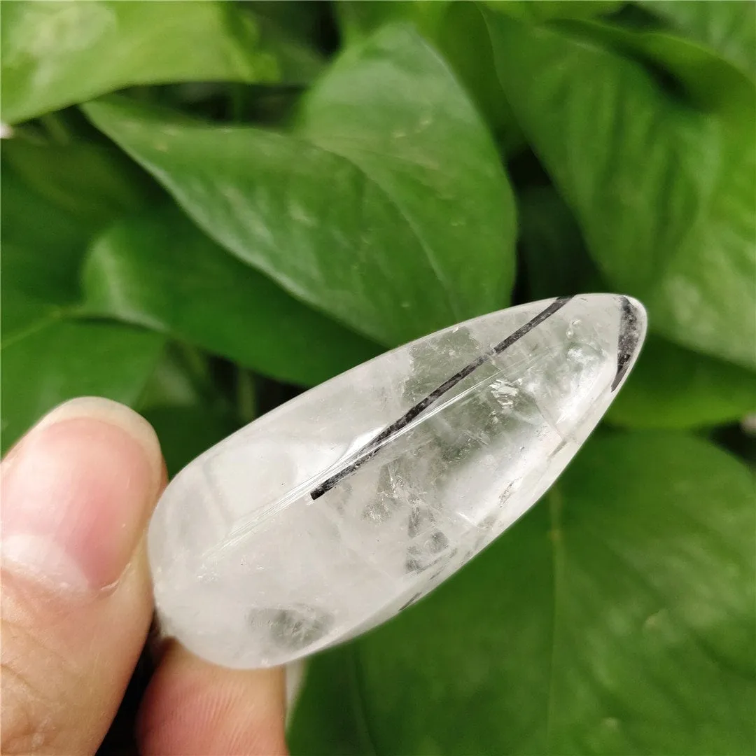 Rutilated Quartz Necklace, Black Quartz Necklace, Clear Quartz, Minimalist, Raw, Crystal Point Necklace, Natural Jewelry, Gift for Her