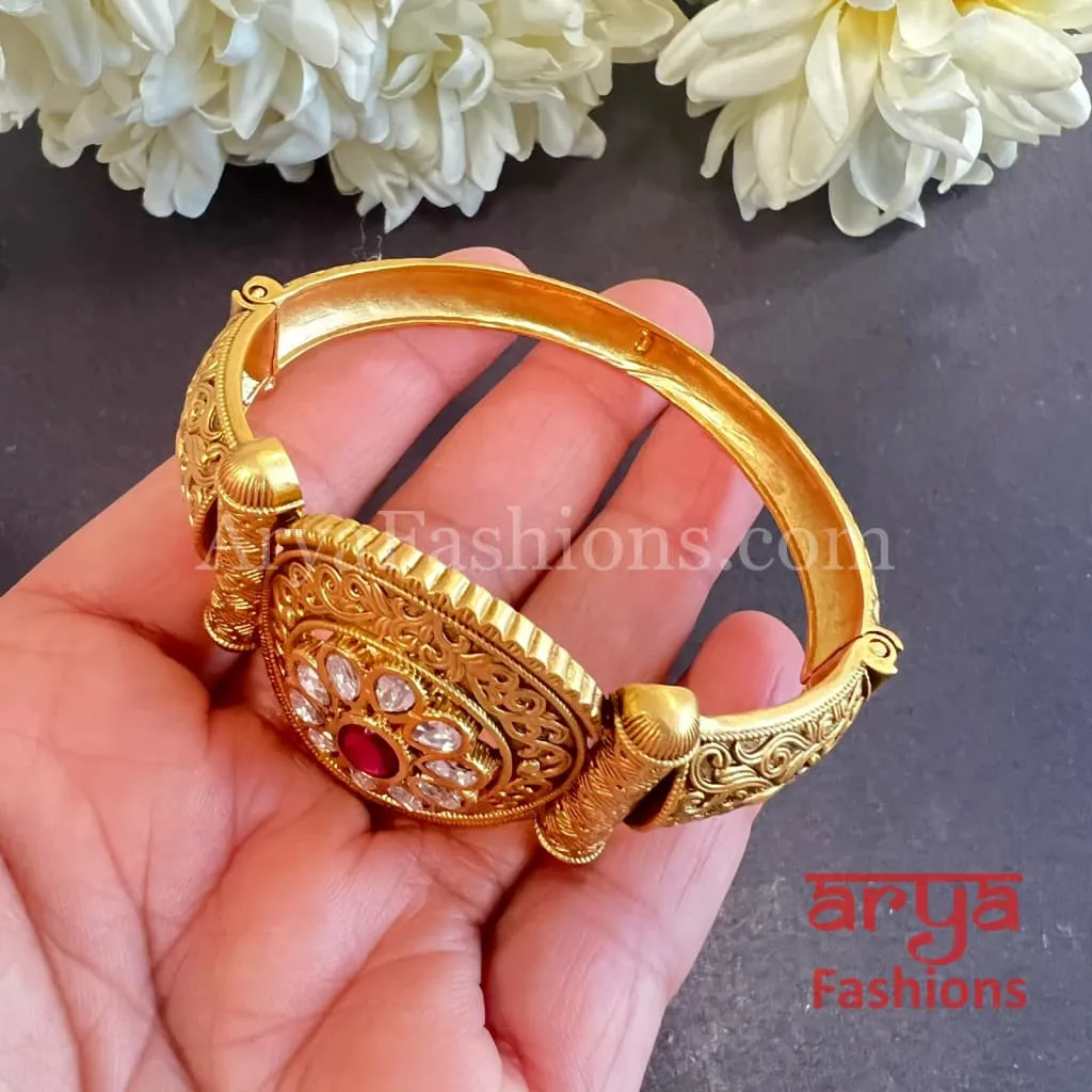 Saima Jadau Kundan Bracelet / Rajwadi Kundan Bracelet