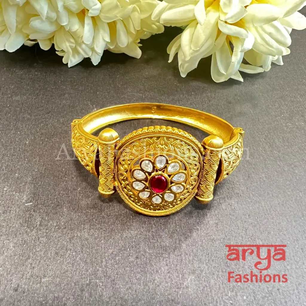 Saima Jadau Kundan Bracelet / Rajwadi Kundan Bracelet