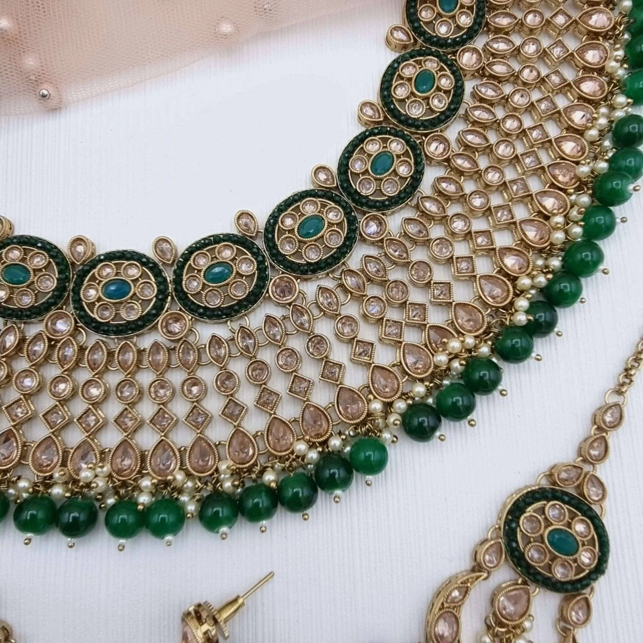 Sanam Necklace Set Green