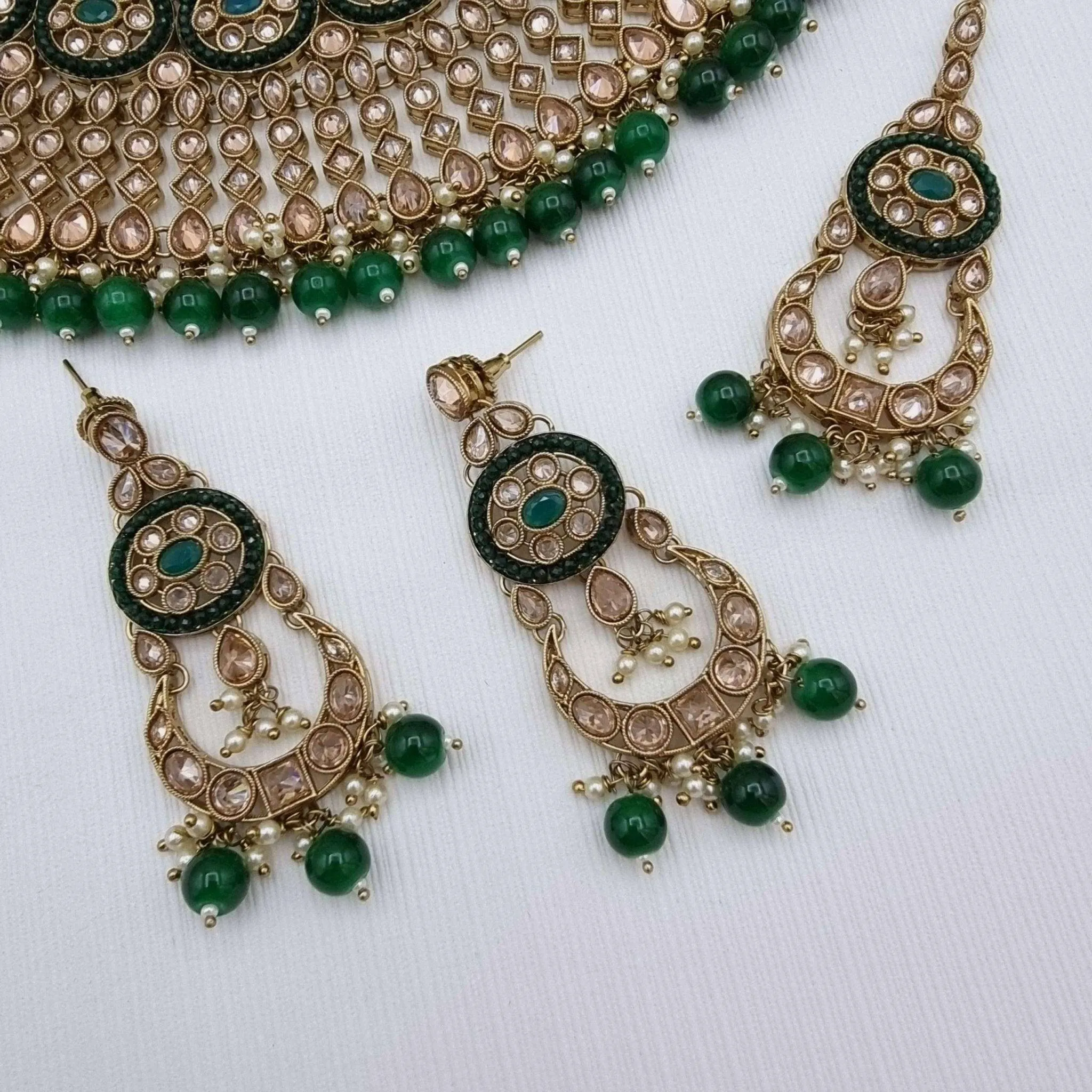 Sanam Necklace Set Green
