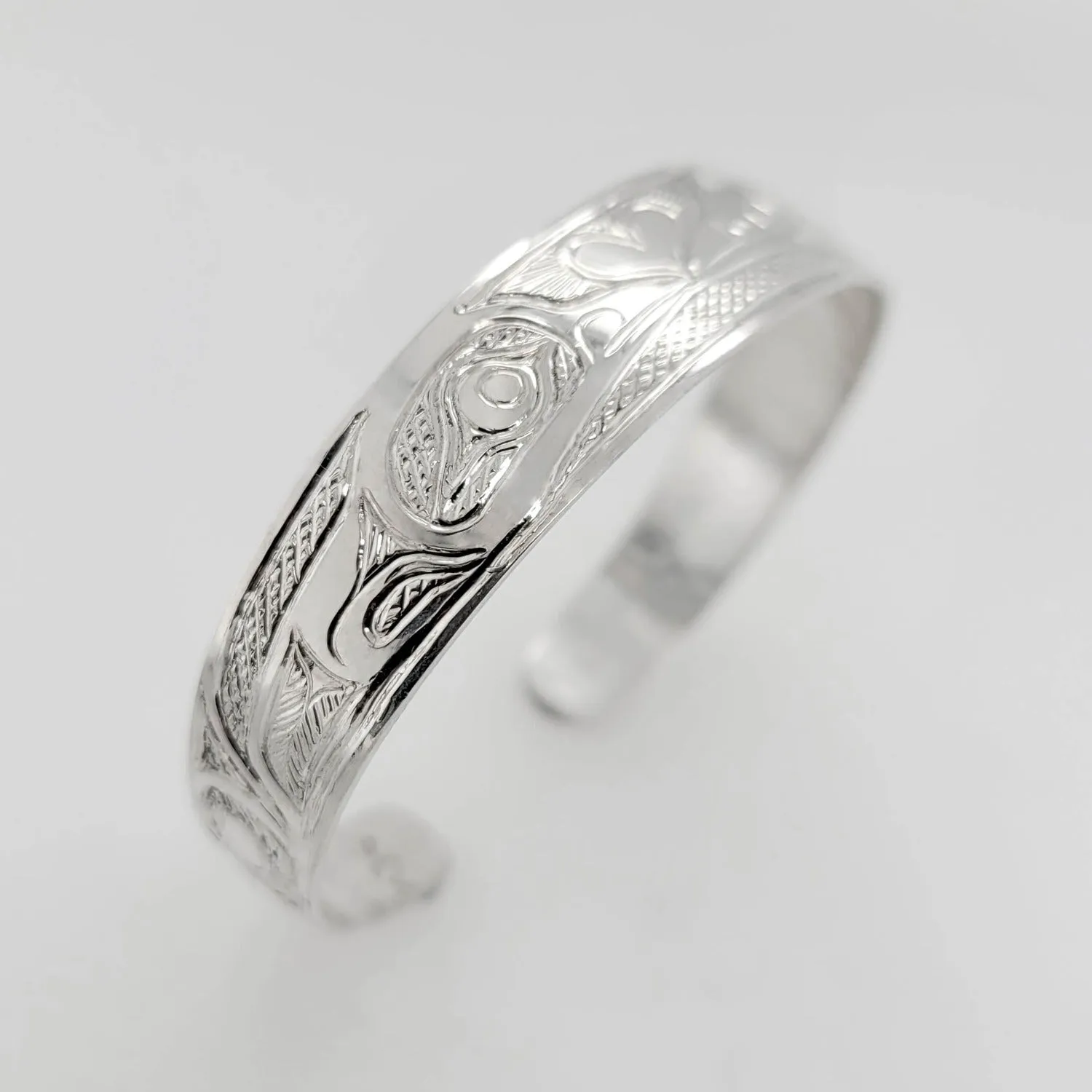 Silver 1/2" Love Birds Bracelet