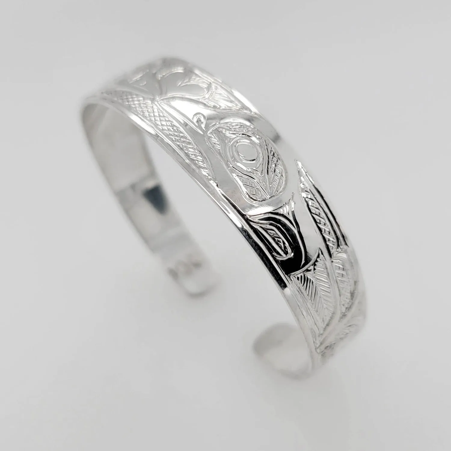 Silver 1/2" Love Birds Bracelet