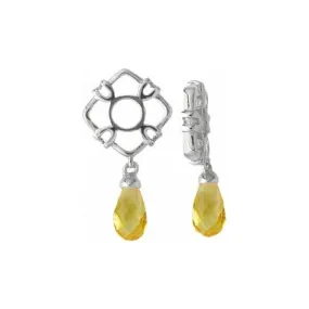 Silver & Citrine Teardrop Dangle Charm S121C