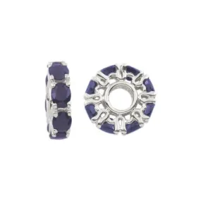 Silver & Sapphire Wheel Charm S350S