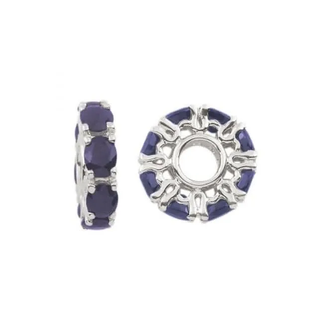 Silver & Sapphire Wheel Charm S350S