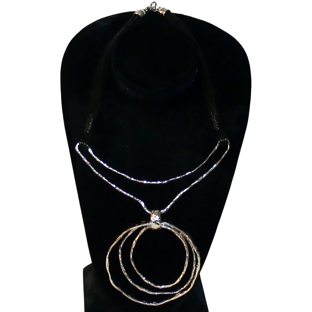 Silver Arc Style Choker Necklace