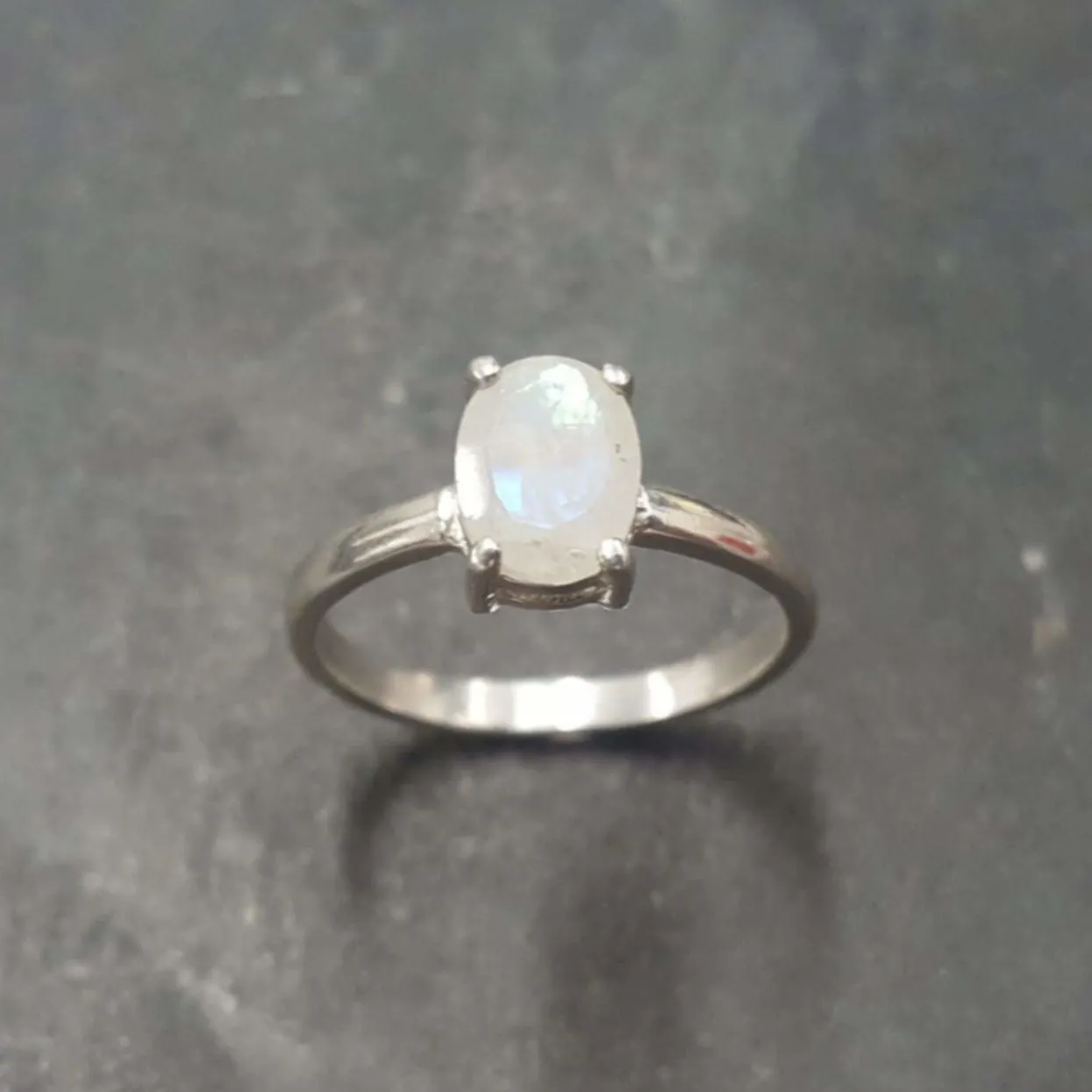 Silver Moonstone Ring - Natural Moonstone Ring - June Birthstone Ring