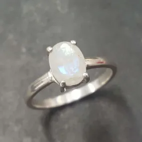 Silver Moonstone Ring - Natural Moonstone Ring - June Birthstone Ring