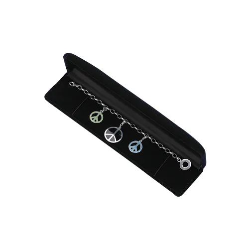 Silver Triple Peace Charm Bracelet