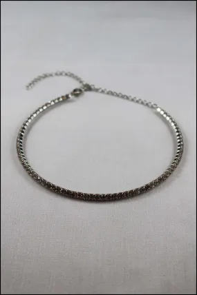 Single Row Rhinestone Choker Necklace