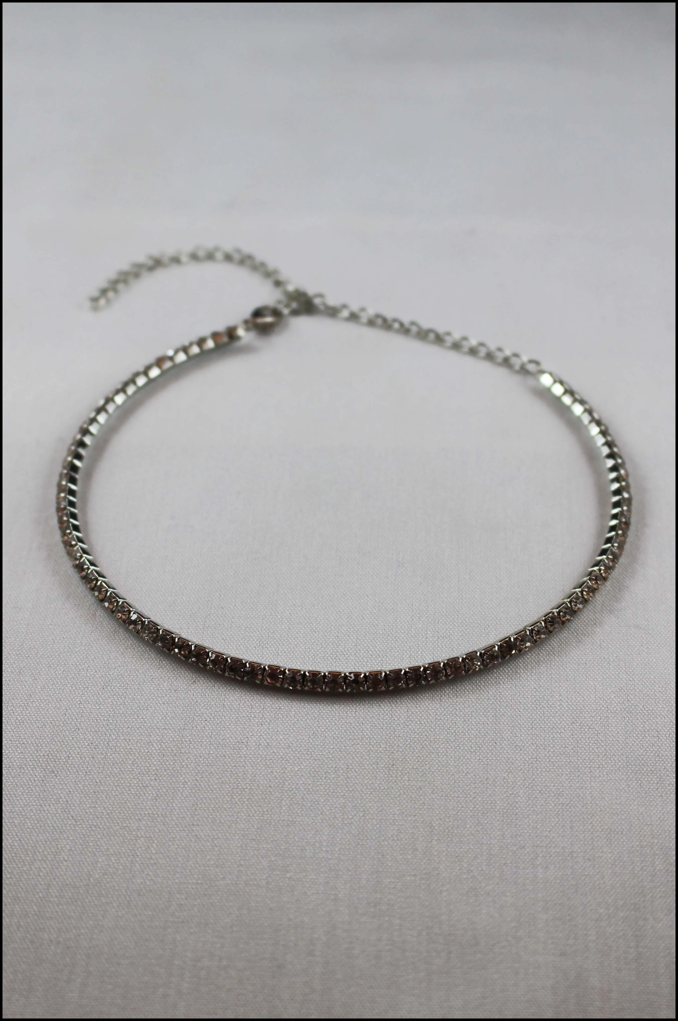 Single Row Rhinestone Choker Necklace